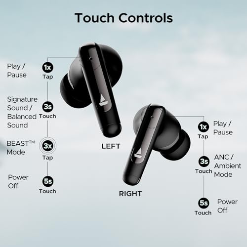 boAt Airdopes 141 ANC TWS in-Ear Earbuds w/ 32 dB ANC, 42 Hrs Playback, 50ms Low Latency Beast Mode, IWP Tech, Quad Mics with ENx, ASAP Charge & IPX5(Gunmetal Black)