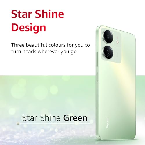 Redmi 13C (Starshine Green, 4GB RAM, 128GB Storage) | Powered by 4G MediaTek Helio G85 | 90Hz Display | 50MP AI Triple Camera
