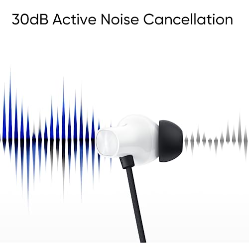 realme Buds Wireless 3 in-Ear Bluetooth Headphones,30dB ANC, Spatial Audio,13.6mm Dynamic Bass Driver,Upto 40 Hours Playback, Fast Charging, 45ms Low Latency for Gaming,Dual Device Connection (Black)
