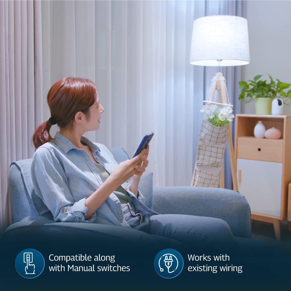 Wipro Smart Switch Module, 4 Switch Control Compatible with Alexa & Google Home (Pack of 1,White)