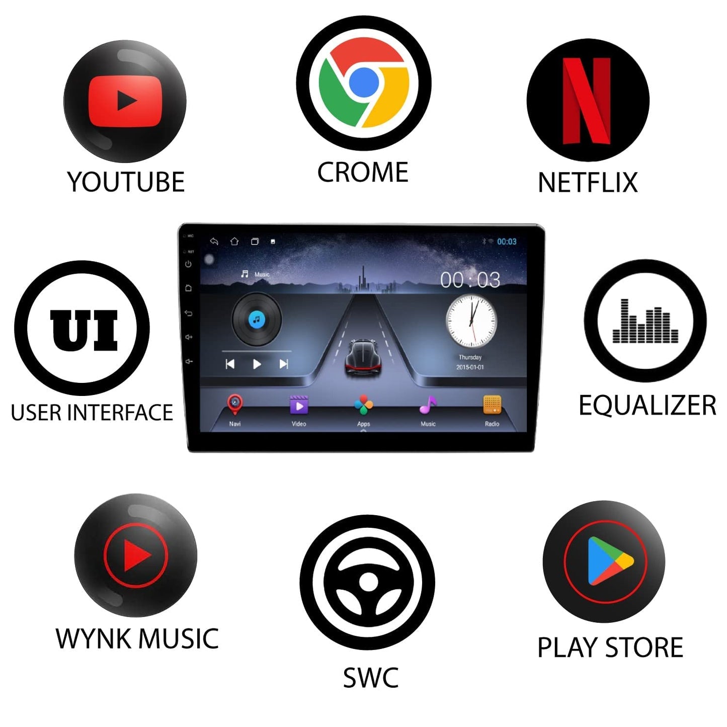 Auto Snap 9" Android Double Din Stereo 2GB/32GB Vortex
