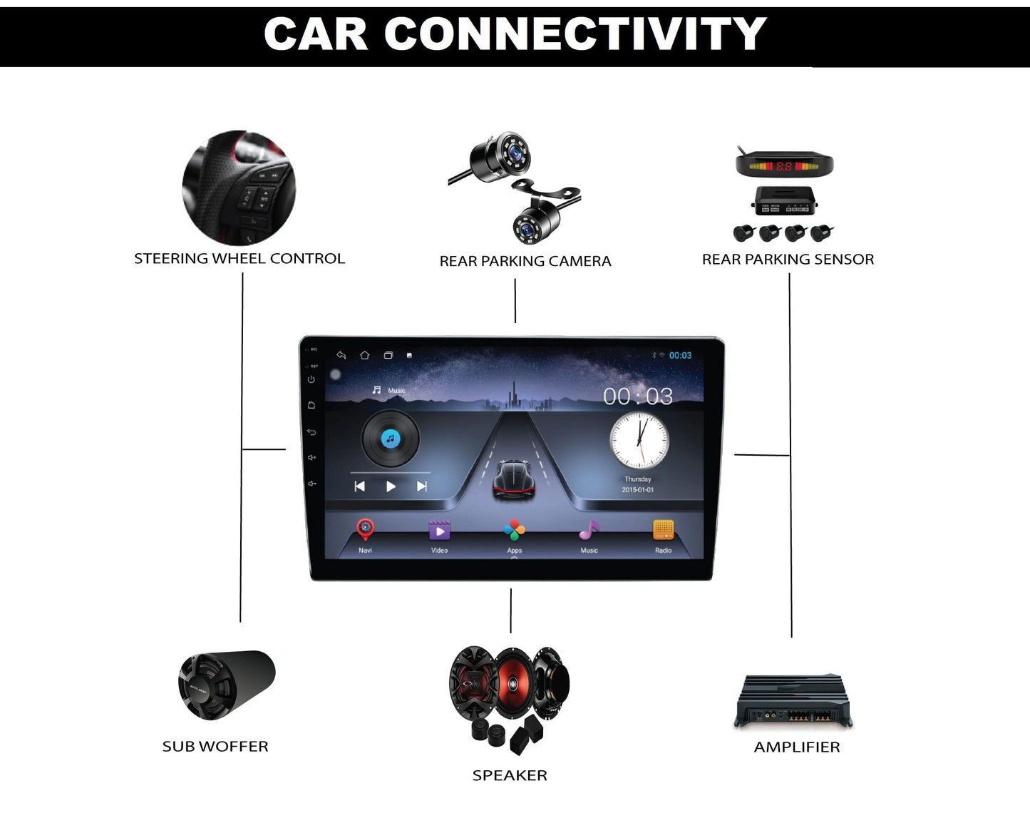 Auto Snap 9" Android Double Din Stereo 2GB/32GB Vortex