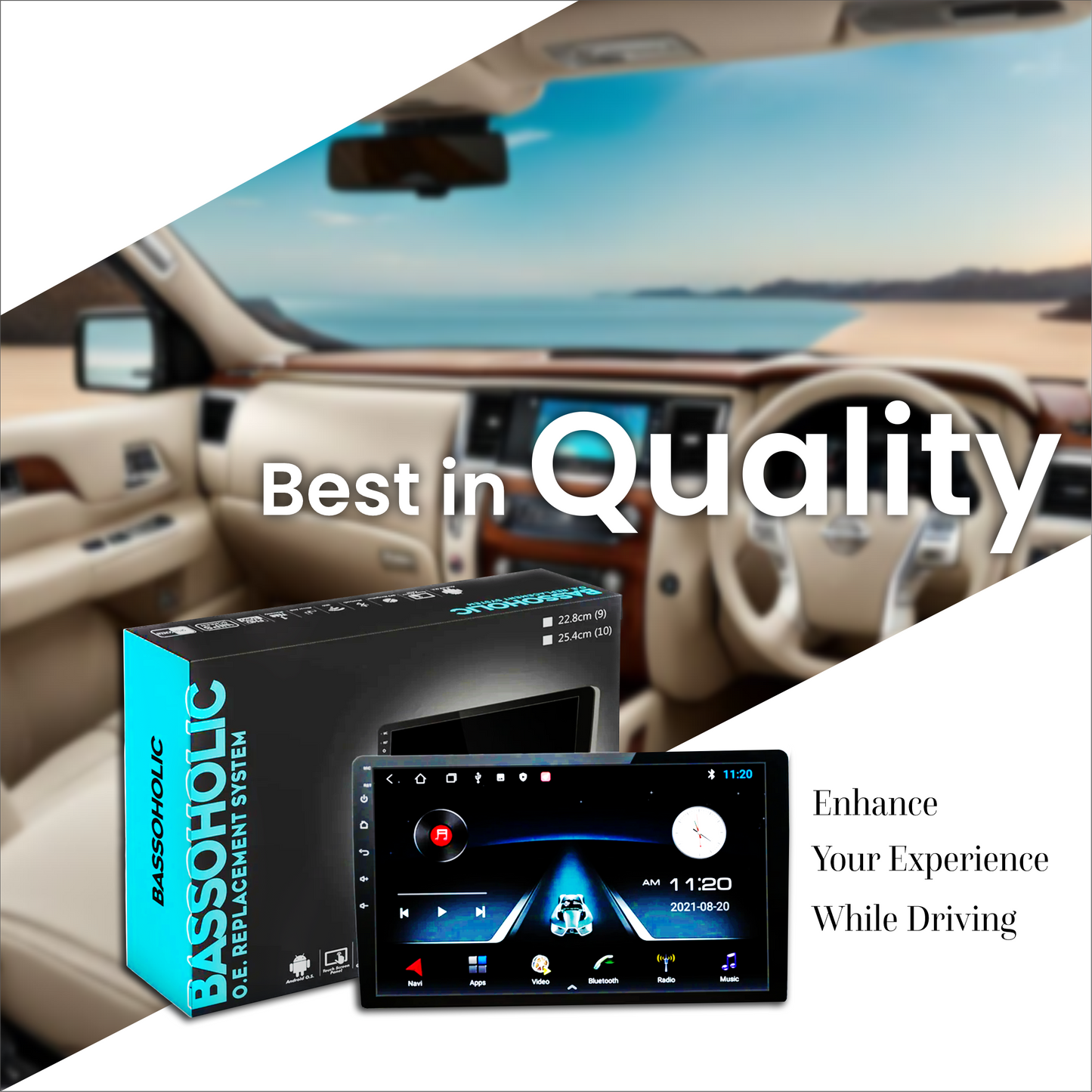 Bassoholic 9" Android Car Radio 2GB/32GB, WiFi/GPS Vortex
