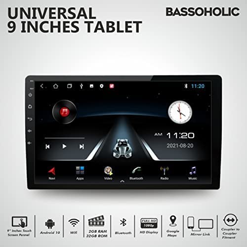 Bassoholic 9" Android Car Radio 2GB/32GB, WiFi/GPS Vortex