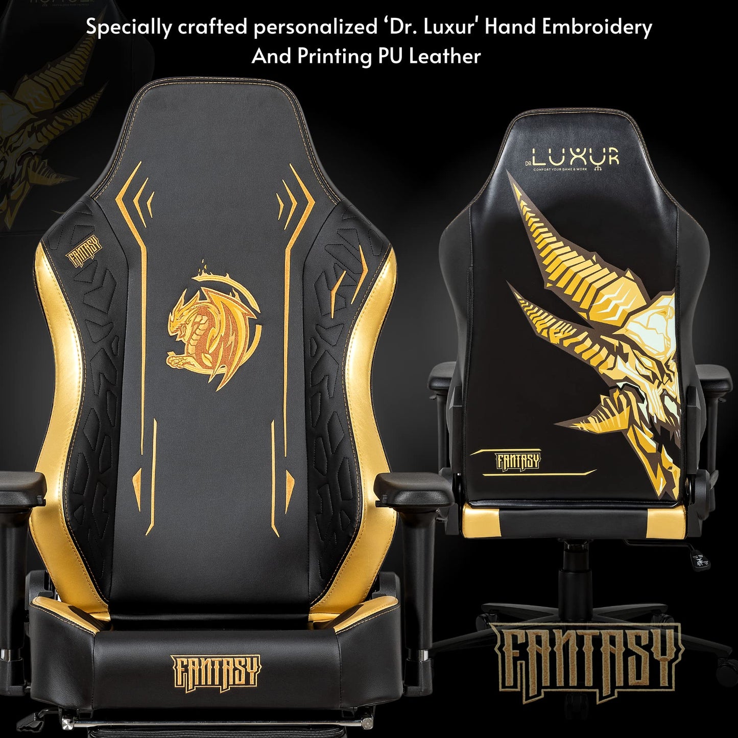 Dr Luxur Fantasy: Ergonomic Gaming Chair Neck/Lumbar Support Vortex