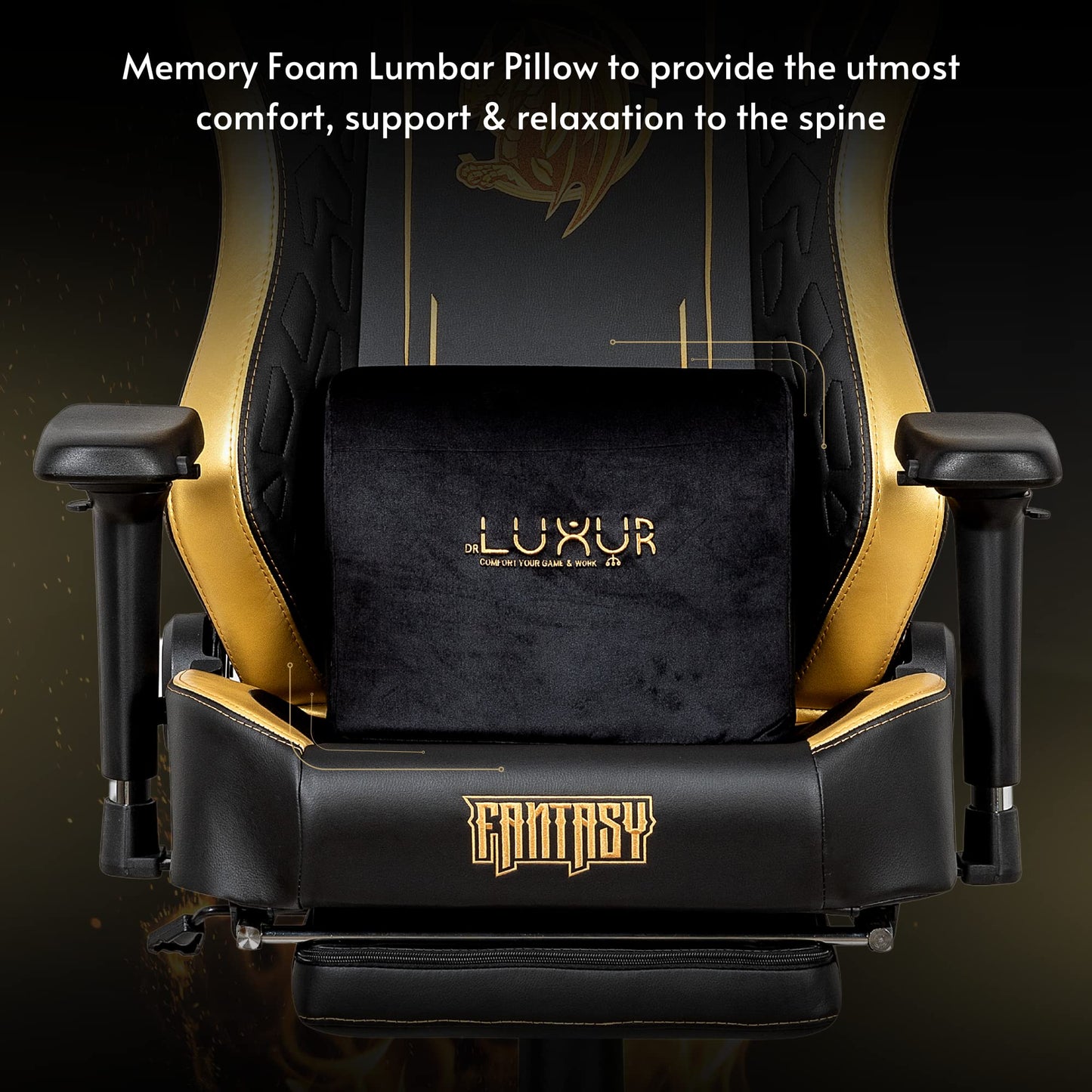 Dr Luxur Fantasy: Ergonomic Gaming Chair Neck/Lumbar Support Vortex