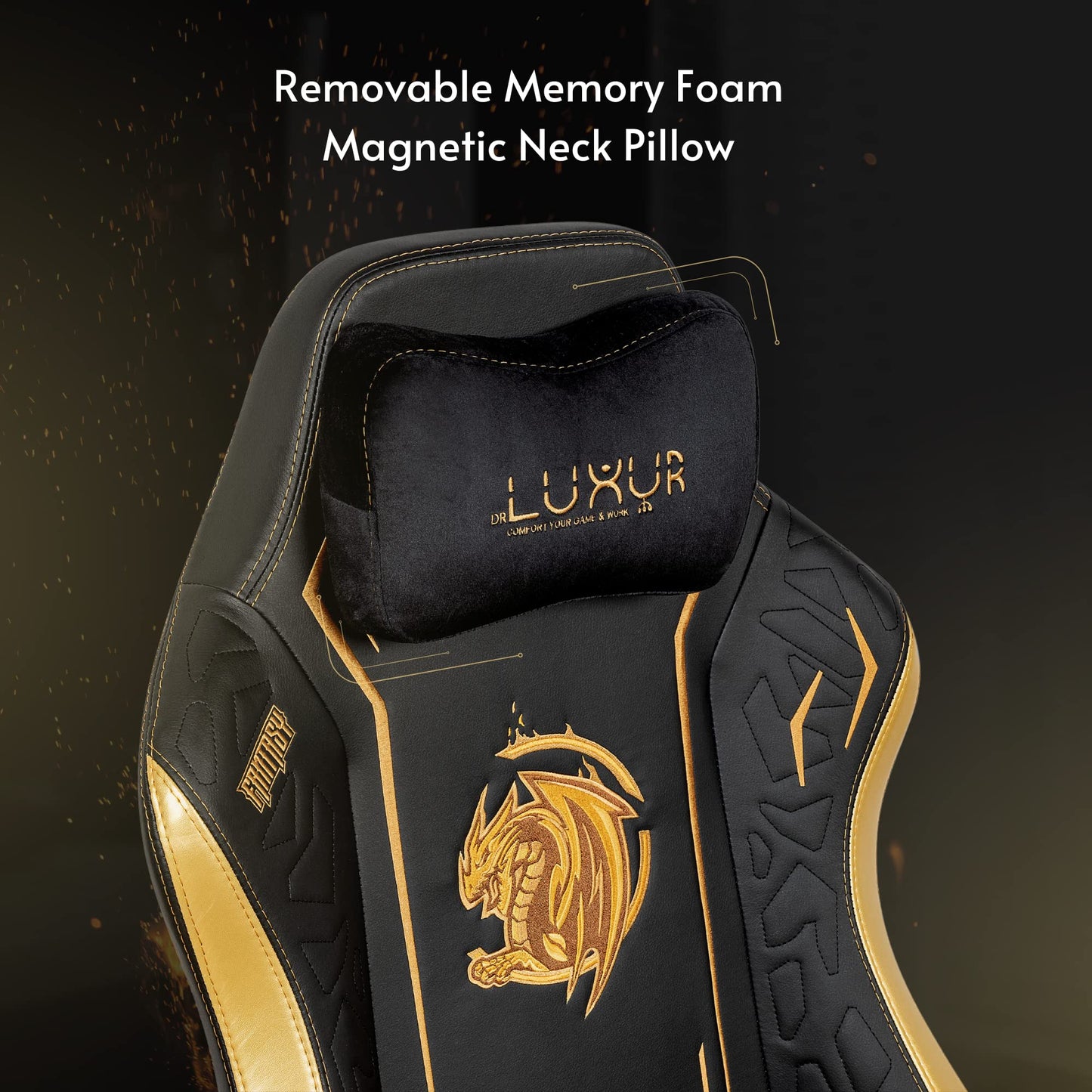 Dr Luxur Fantasy: Ergonomic Gaming Chair Neck/Lumbar Support Vortex