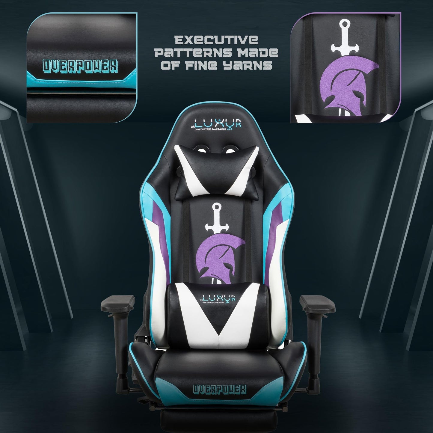 Dr Luxur Overpower: Gaming Chair Lumbar Support, Footrest, Recline Vortex