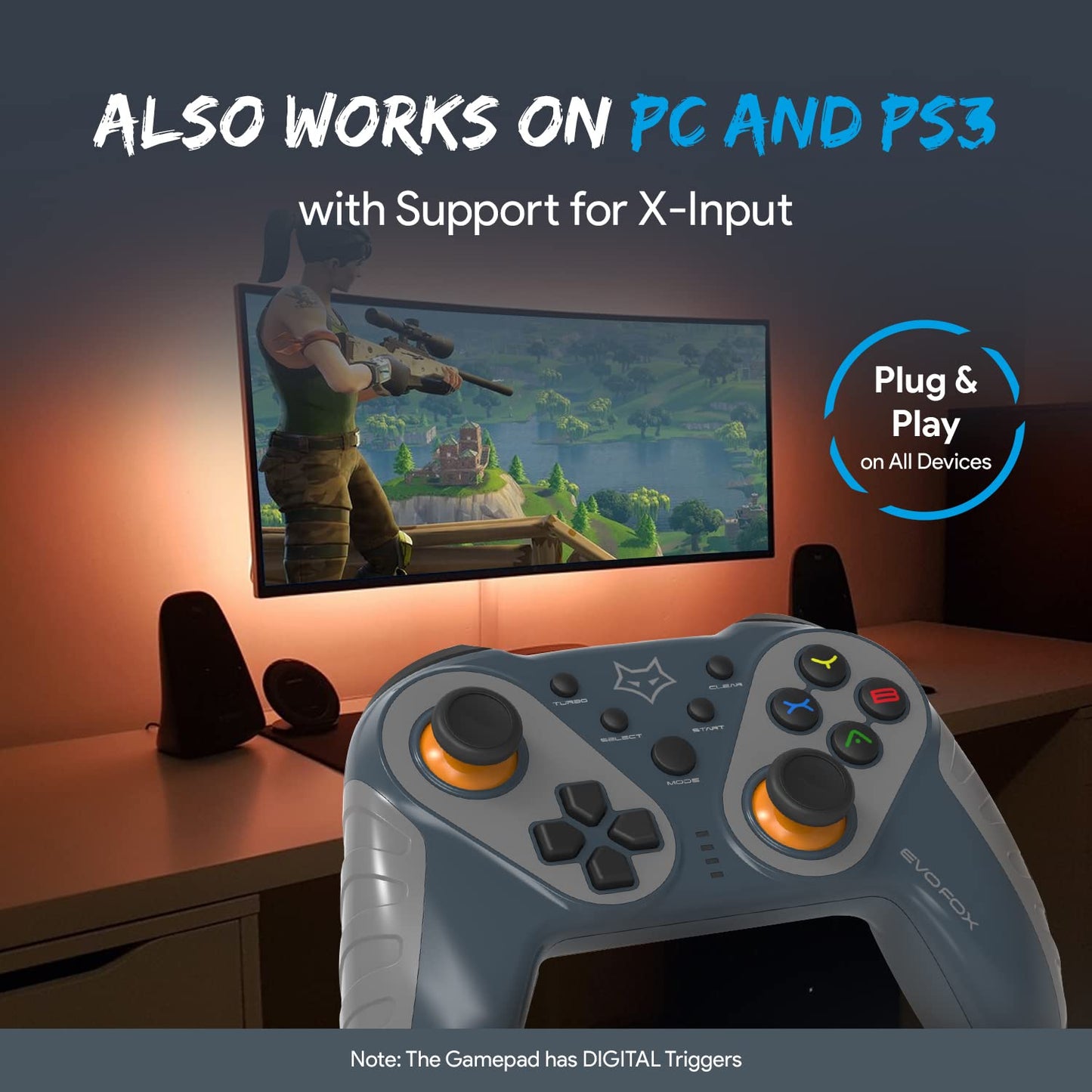 EvoFox Elite Ops: Wireless Gamepad Android/Google TV, 8+Hrs Vortex