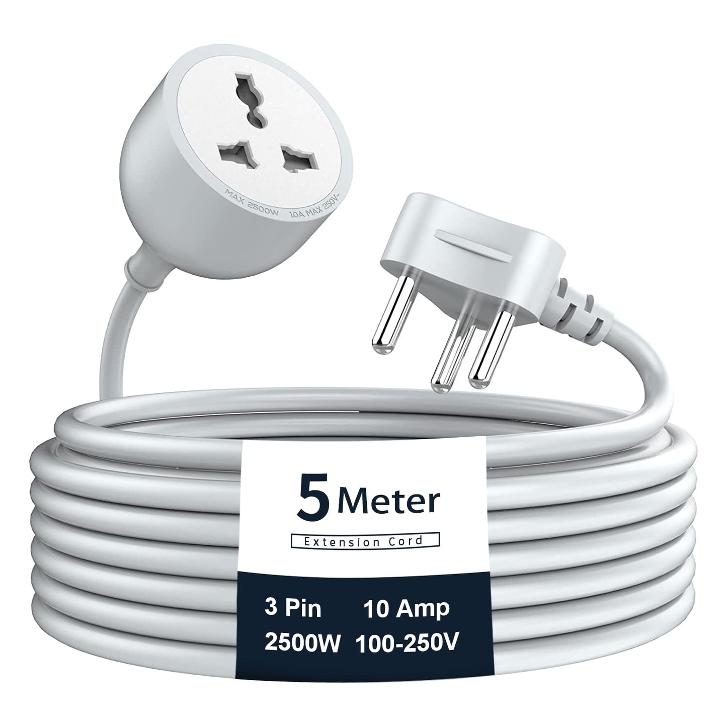 Hoteon 5M Heavy Duty Extension Cord (2500W, Single Outlet) Vortex