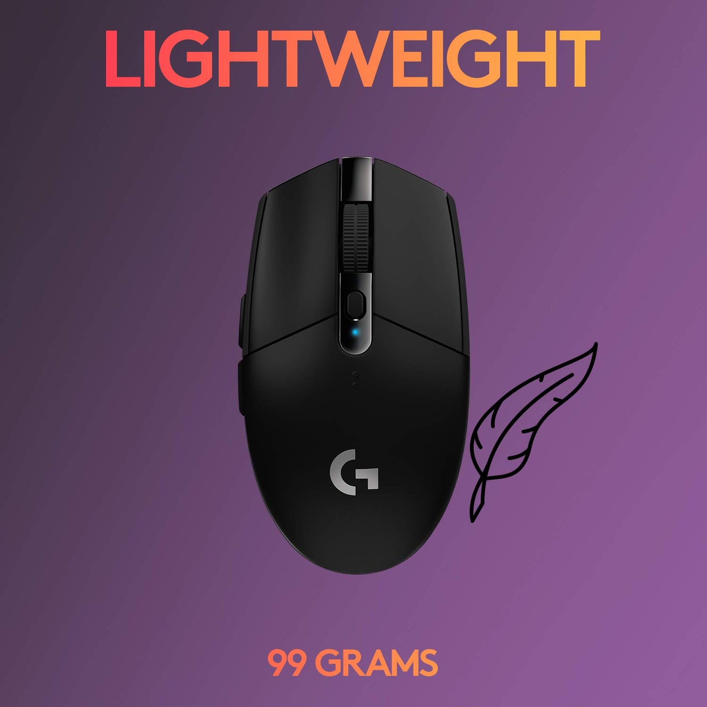 Logitech G304 Lightspeed: Wireless Gaming Mouse (Hero, 12K DPI, Light) Vortex