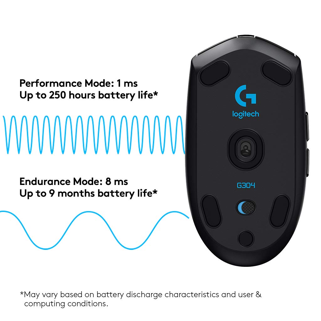 Logitech G304 Lightspeed: Wireless Gaming Mouse (Hero, 12K DPI, Light) Vortex