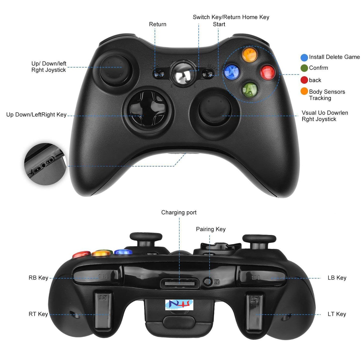 New World Wireless Controller for Xbox 360 Vortex