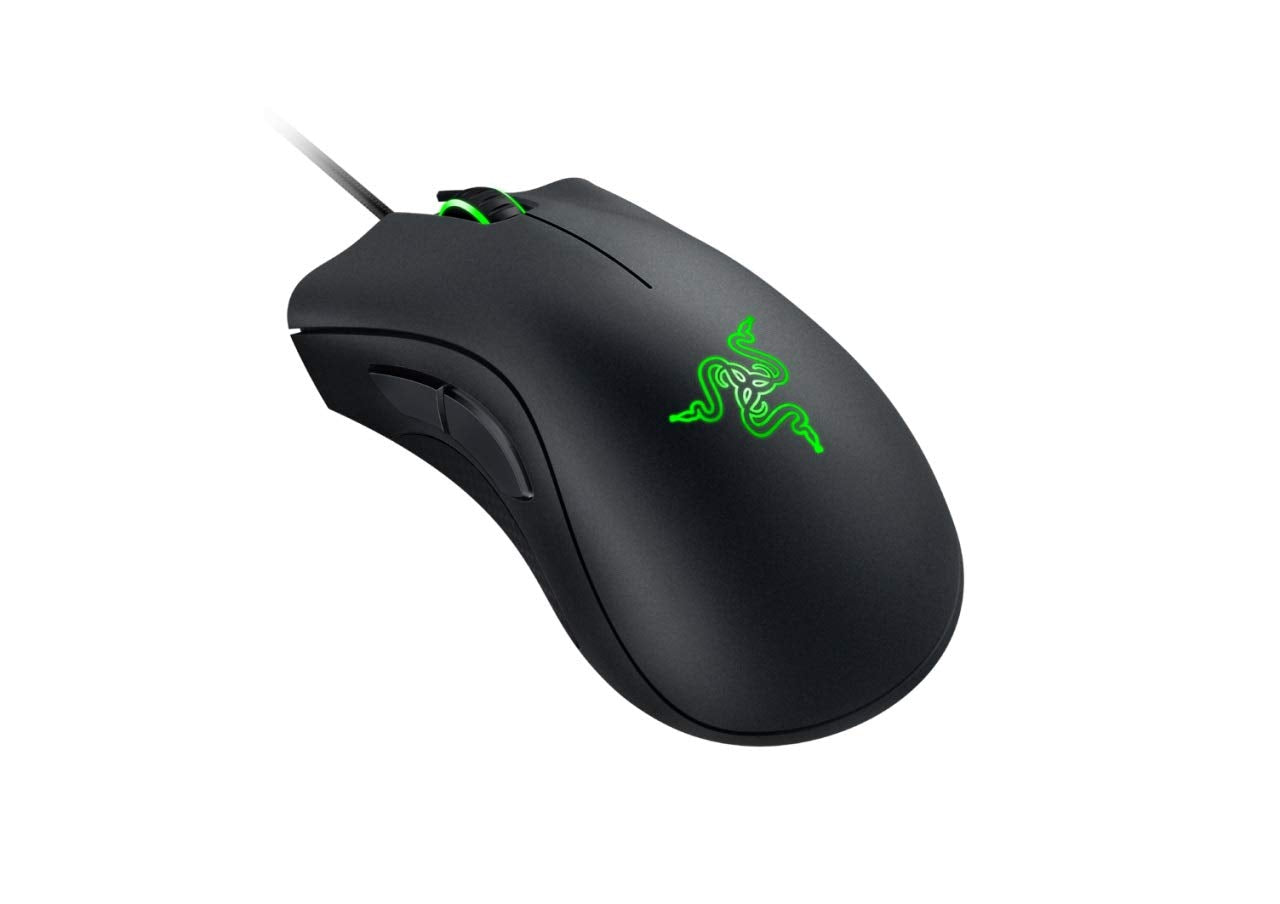 Razer DeathAdder Essential: Wired Gaming Mouse (6400 DPI, Green LED) Vortex
