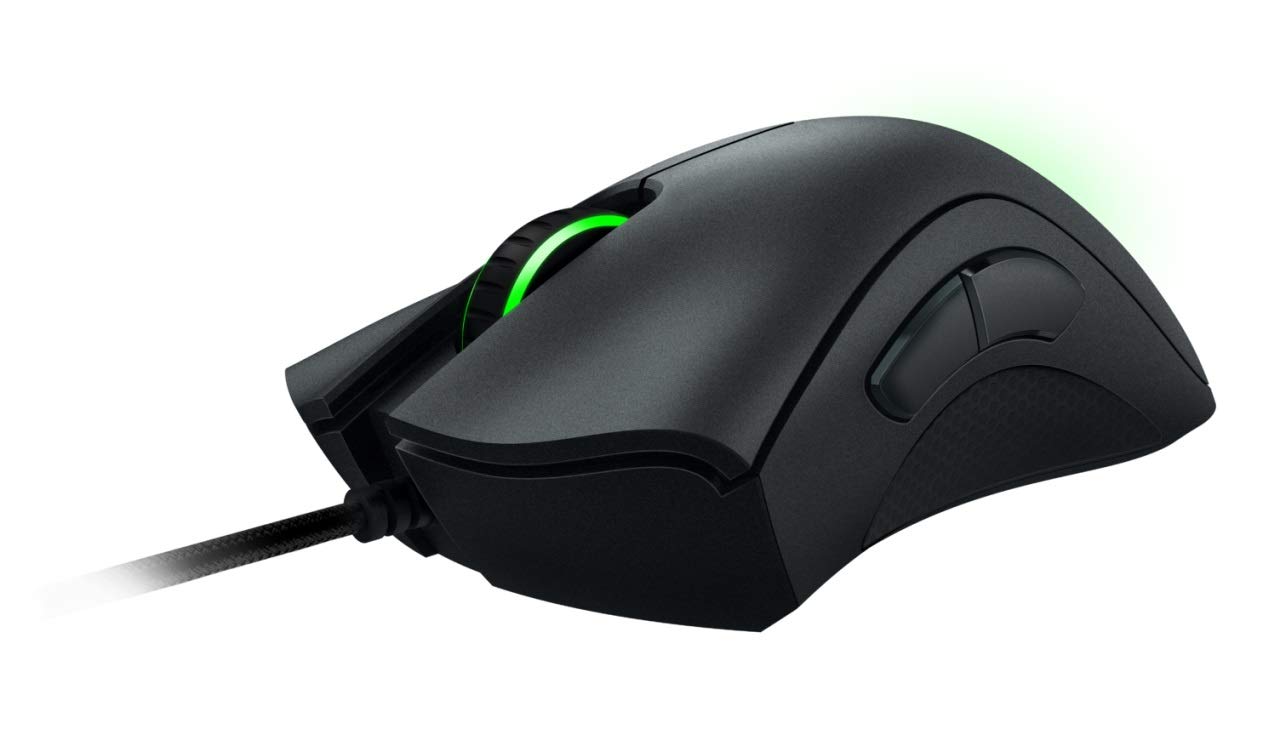 Razer DeathAdder Essential: Wired Gaming Mouse (6400 DPI, Green LED) Vortex