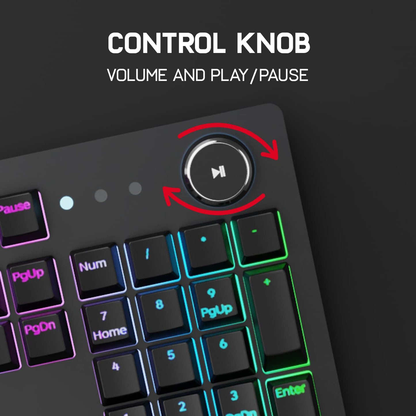 Redgear Shadow Blade: Mech Keyboard (LED, Knob, Wrist Rest) Vortex