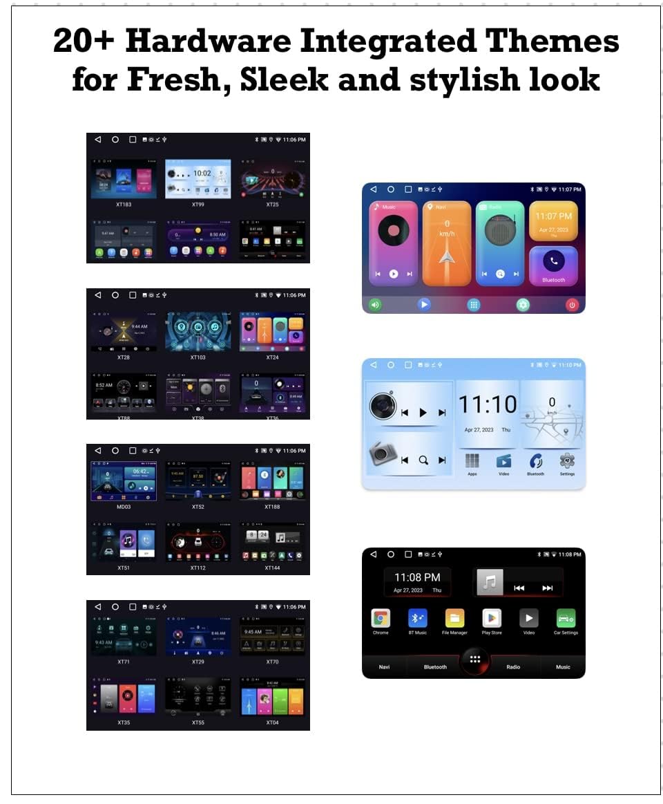 TESHA. 9" Android Car Stereo/Headunit for car/Capacitive Touch Screen/GPS + Steering Control Module/HD Screen (4/32 GB Ts9 (Wireless Carplay & Android Auto)) Vortex