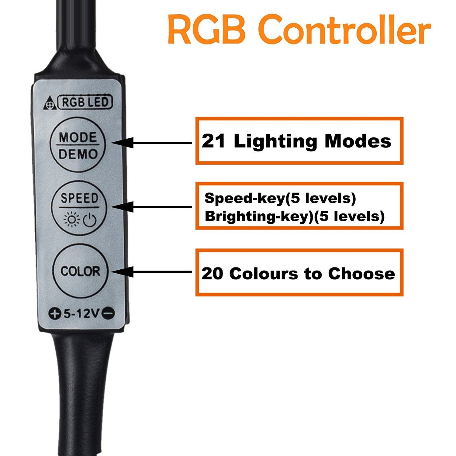 XERGY USB 5V 5050 RGB LED Flexible Strip Light Multi-Color Changing Lighting K-it Background Lighting with Mini Controller for TV PC Laptop Bias Lighting (2 Meter for 32-40" TV's) Vortex