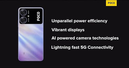 POCO M6 5G (Galactic Black, 8GB RAM, 256GB Storage) | MediaTek Dimensity 6100+ 5G Processor | 5000 mAh Battery + 18W Fast Charging | 50 MP AI Dual-Camera System & Side Fingerprint Sensor