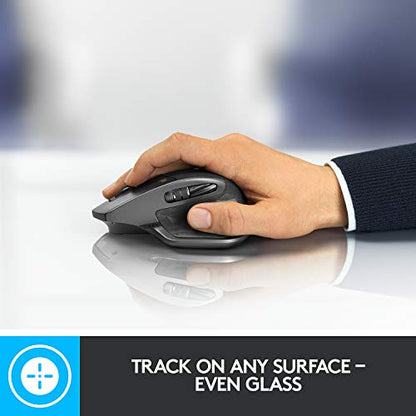 Logitech MX Master 2S Bluetooth Edition Wireless Mouse, Multi-Surface, Hyper-Fast Scrolling, Ergonomic, Rechargeable, Connects Up to 3 Mac/PC Computers