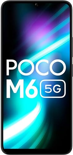 POCO M6 5G (Galactic Black, 8GB RAM, 256GB Storage) | MediaTek Dimensity 6100+ 5G Processor | 5000 mAh Battery + 18W Fast Charging | 50 MP AI Dual-Camera System & Side Fingerprint Sensor