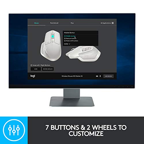 Logitech MX Master 2S Bluetooth Edition Wireless Mouse, Multi-Surface, Hyper-Fast Scrolling, Ergonomic, Rechargeable, Connects Up to 3 Mac/PC Computers