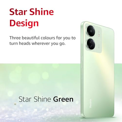Redmi 13C (Starshine Green, 4GB RAM, 128GB Storage) | Powered by 4G MediaTek Helio G85 | 90Hz Display | 50MP AI Triple Camera