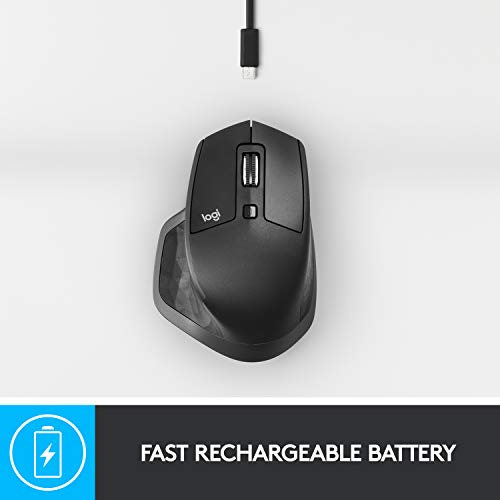 Logitech MX Master 2S Bluetooth Edition Wireless Mouse, Multi-Surface, Hyper-Fast Scrolling, Ergonomic, Rechargeable, Connects Up to 3 Mac/PC Computers