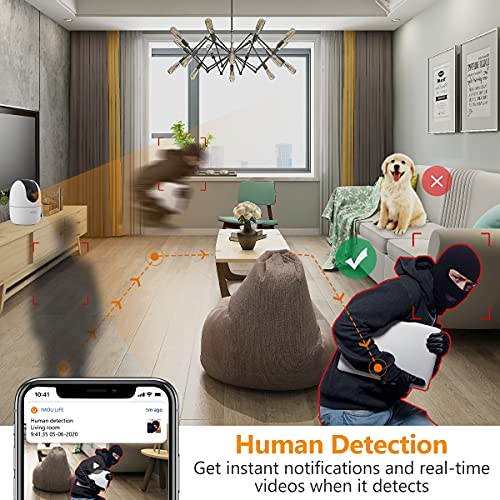 IMOU 360° 1080P HD Security Camera - AI Detection, Motion Tracking, 2-Way Audio, Night Vision, WiFi/Ethernet, Alexa & Google, 256GB SD