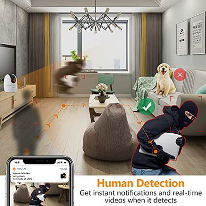 IMOU 360° 1080P HD Security Camera - AI Detection, Motion Tracking, 2-Way Audio, Night Vision, WiFi/Ethernet, Alexa & Google, 256GB SD