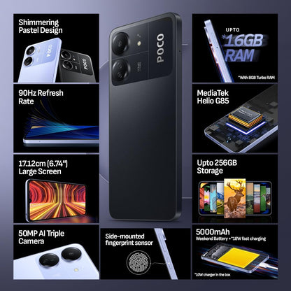 POCO C65 (Matte Black 4GB RAM 128GB Storage)