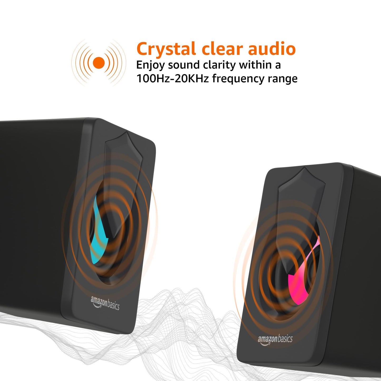 AmazonBasics Stereo Gaming Speaker for PC/Laptop Vortex