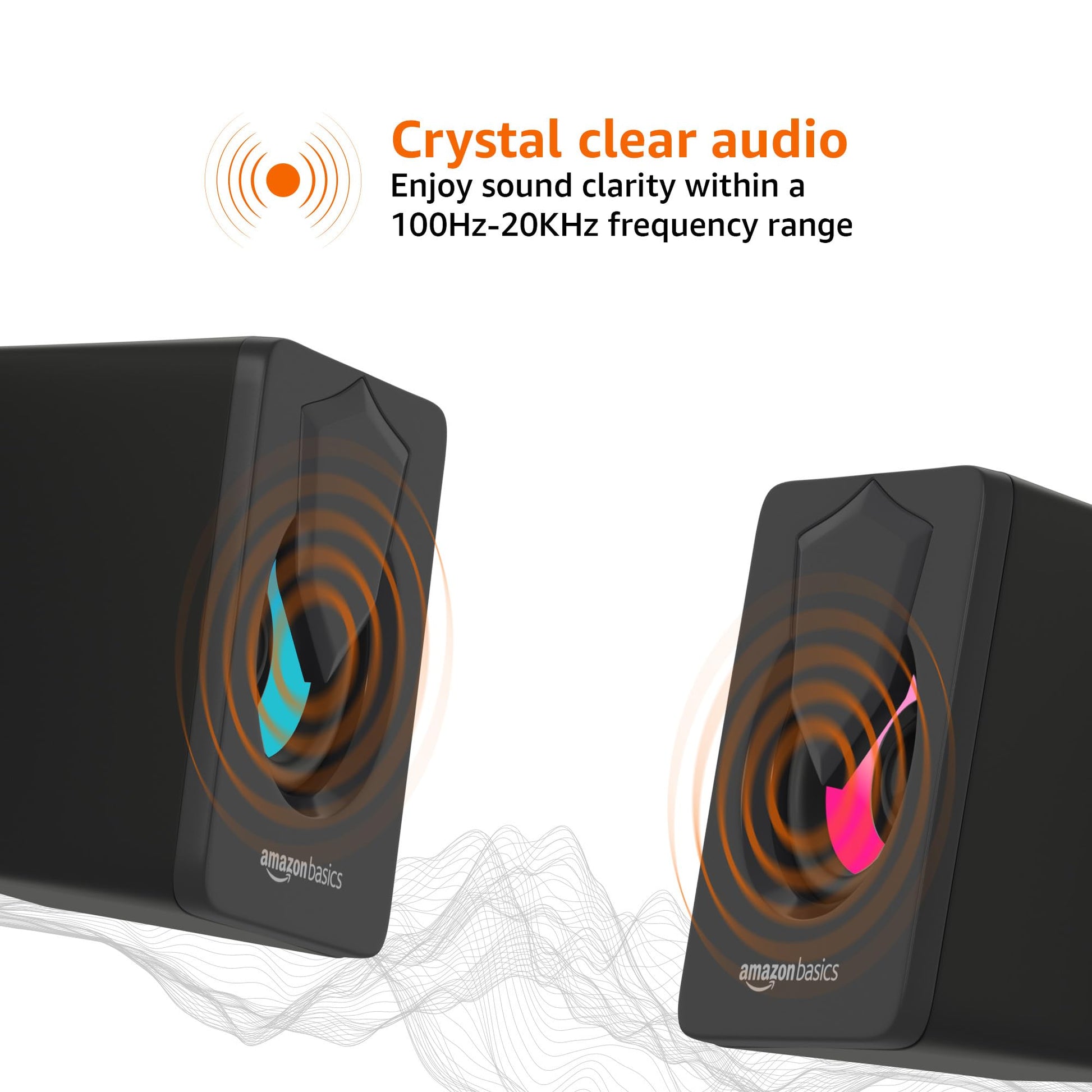 AmazonBasics Stereo Gaming Speaker for PC/Laptop Vortex