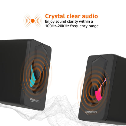 AmazonBasics Stereo Gaming Speaker for PC/Laptop Vortex