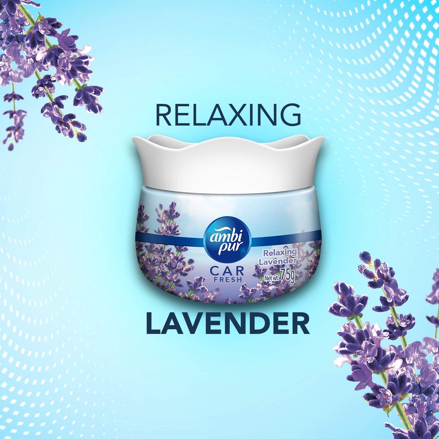 Ambi Pur Car Freshener Gel, Relaxing Lavender, 75 g Vortex