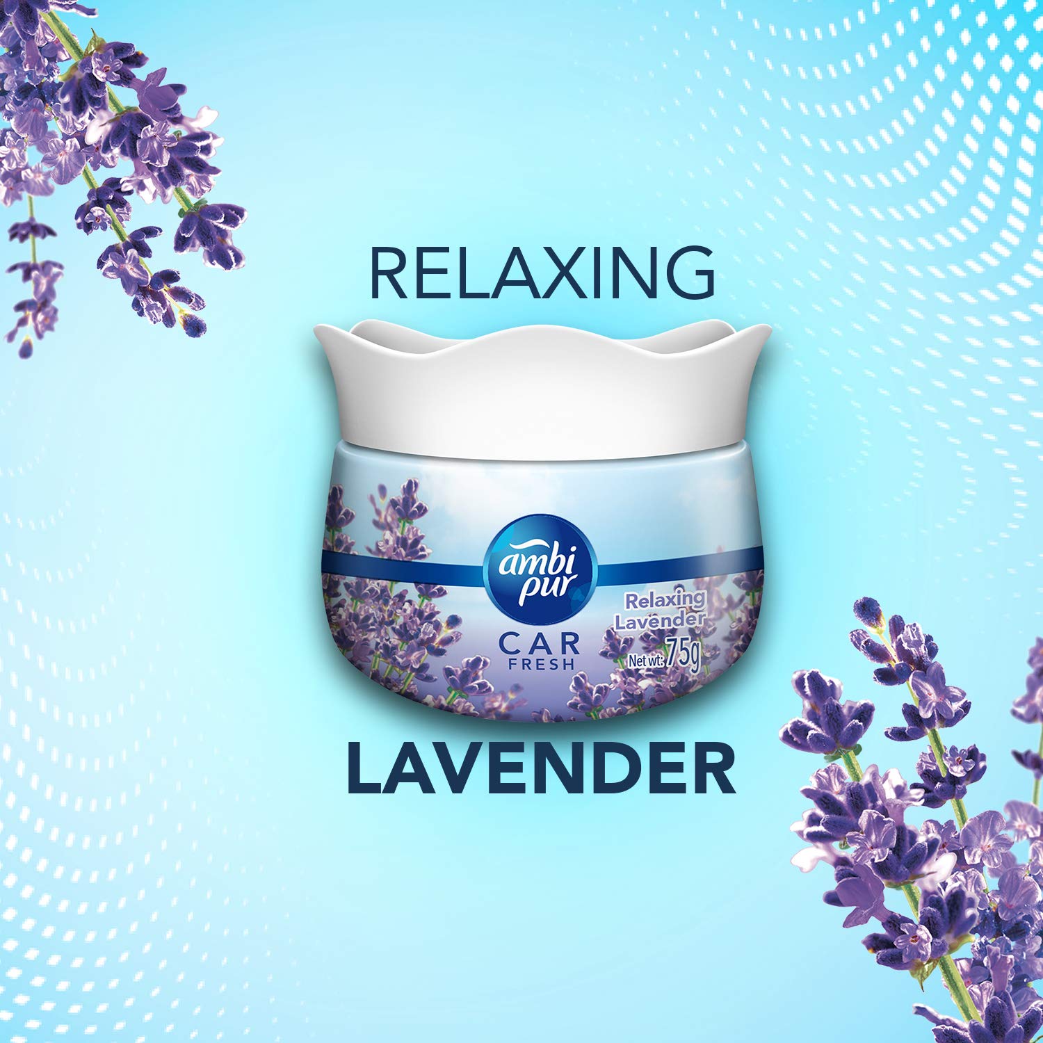 Ambi Pur Car Freshener Gel, Relaxing Lavender, 75 g Vortex