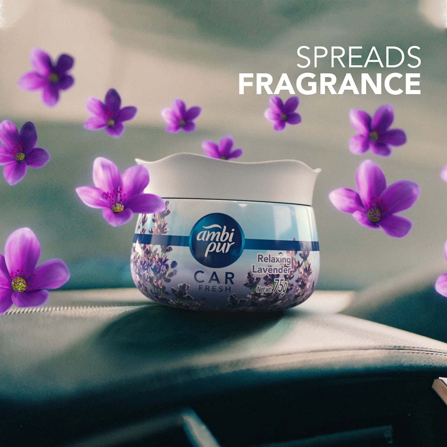 Ambi Pur Car Freshener Gel, Relaxing Lavender, 75 g Vortex
