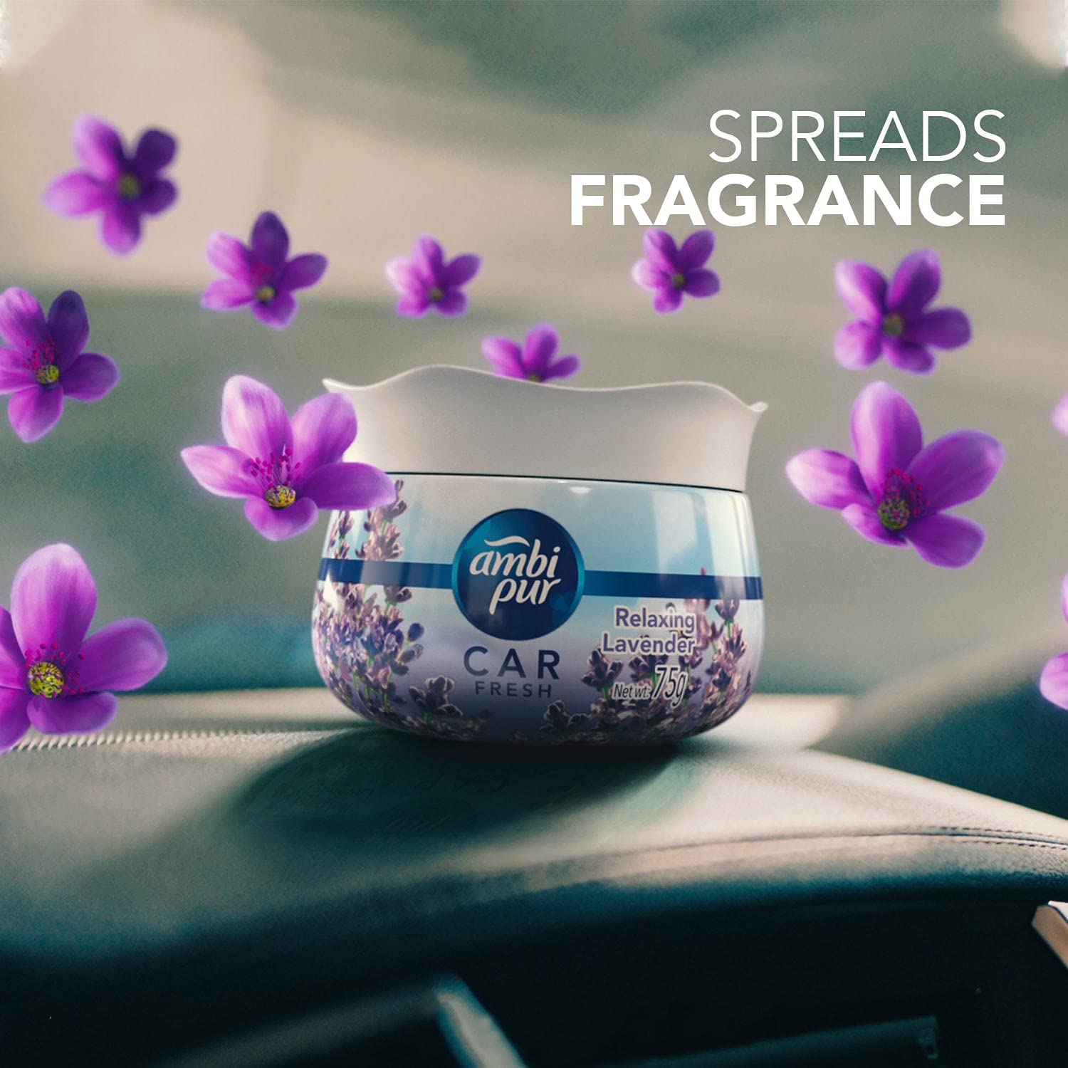 Ambi Pur Car Freshener Gel, Relaxing Lavender, 75 g Vortex
