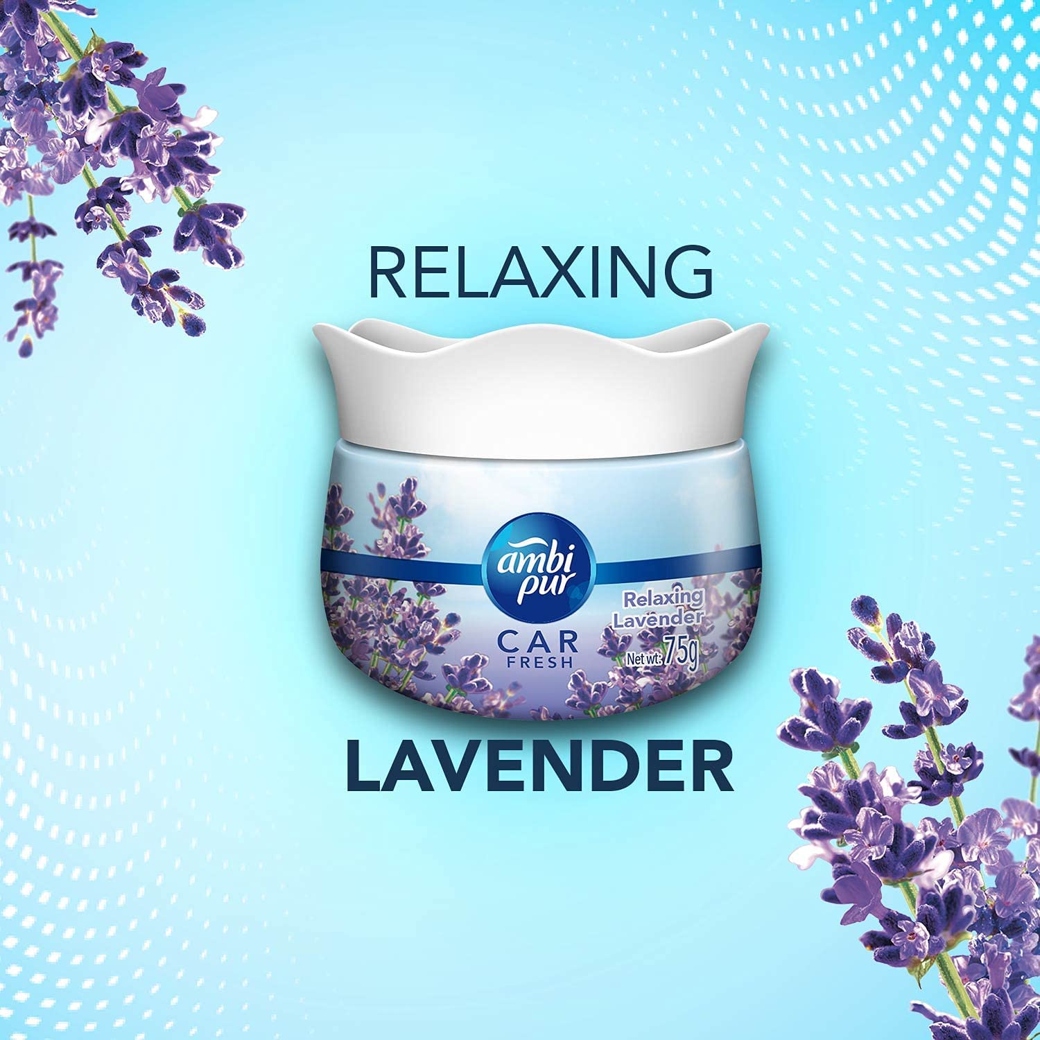 Ambi Pur Car Freshener Gel, Relaxing Lavender, 75 g Vortex