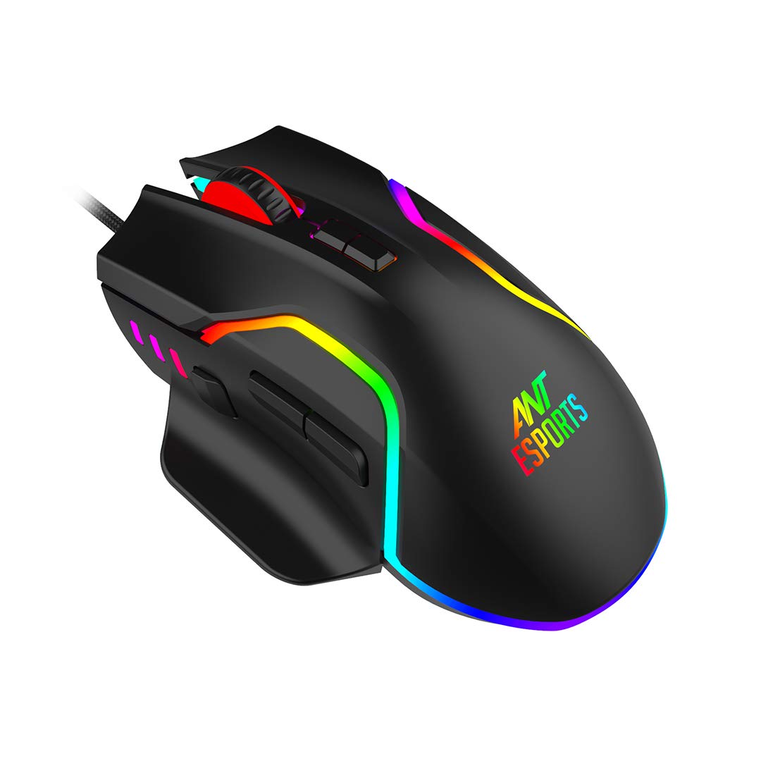 Ant Esports GM320 RGB Gaming Mouse | 8 Buttons | 12800 DPI | Black Vortex