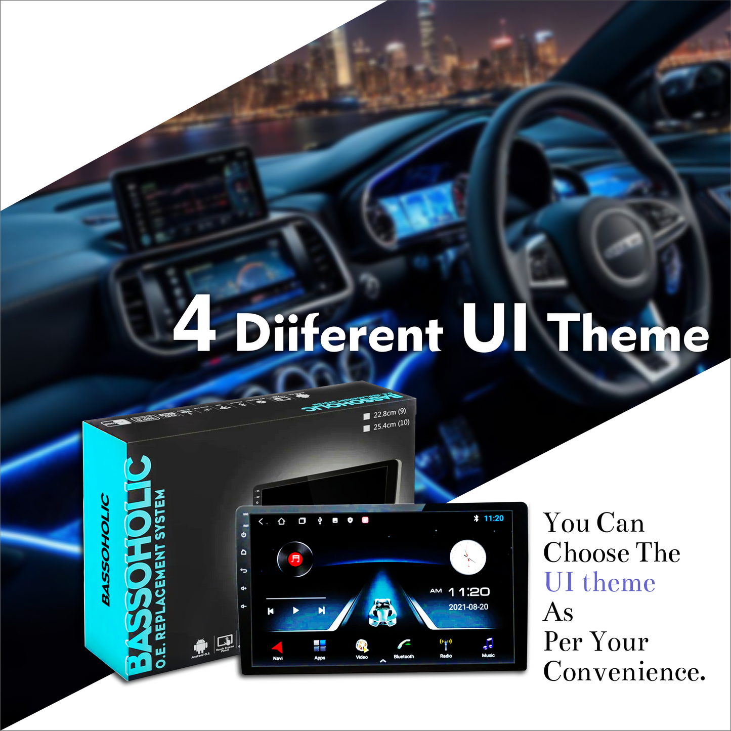 Bassoholic 9" Android Car Radio 2GB/32GB, WiFi/GPS Vortex