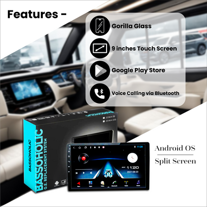 Bassoholic 9" Android Car Radio 2GB/32GB, WiFi/GPS Vortex