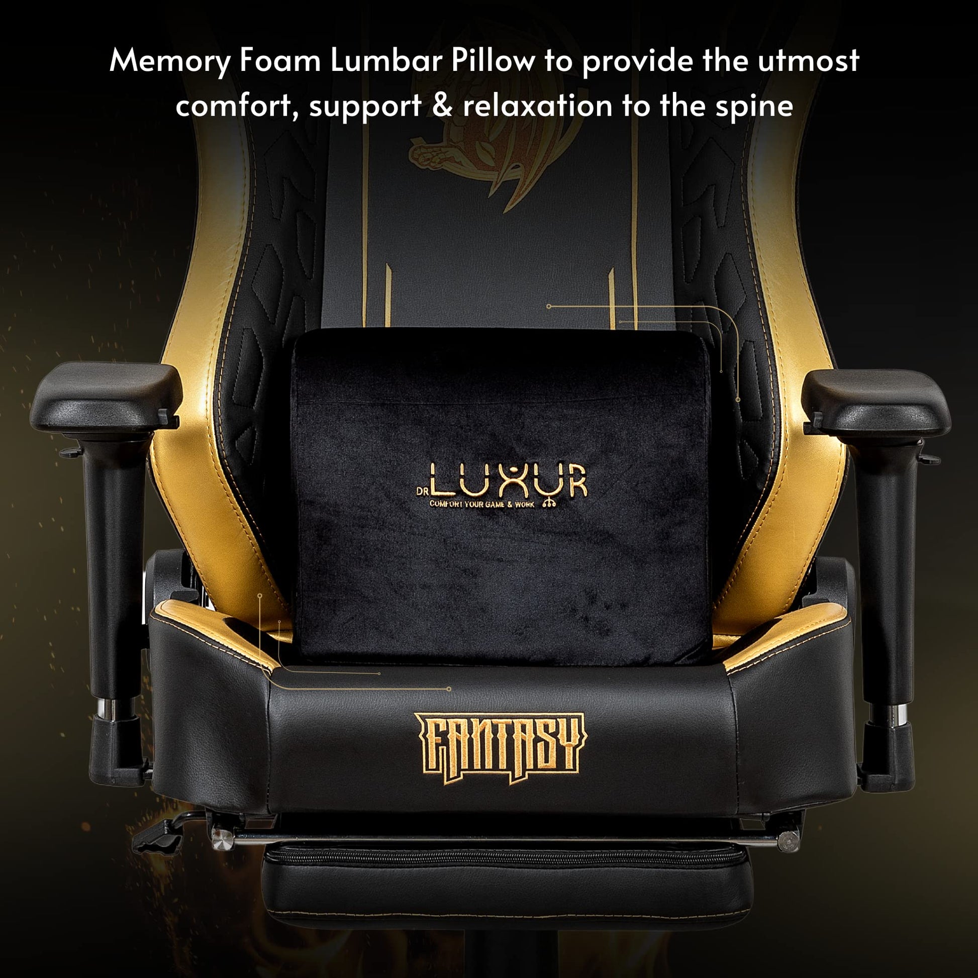 Dr Luxur Fantasy: Ergonomic Gaming Chair Neck/Lumbar Support Vortex
