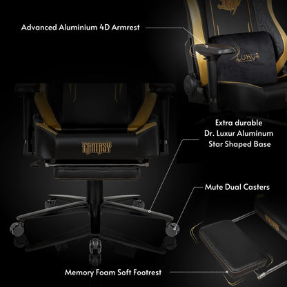 Dr Luxur Fantasy: Ergonomic Gaming Chair Neck/Lumbar Support Vortex