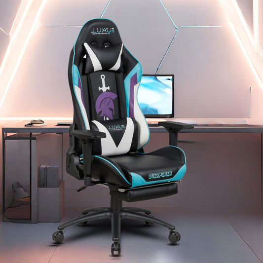 Dr Luxur Overpower: Gaming Chair Lumbar Support, Footrest, Recline Vortex