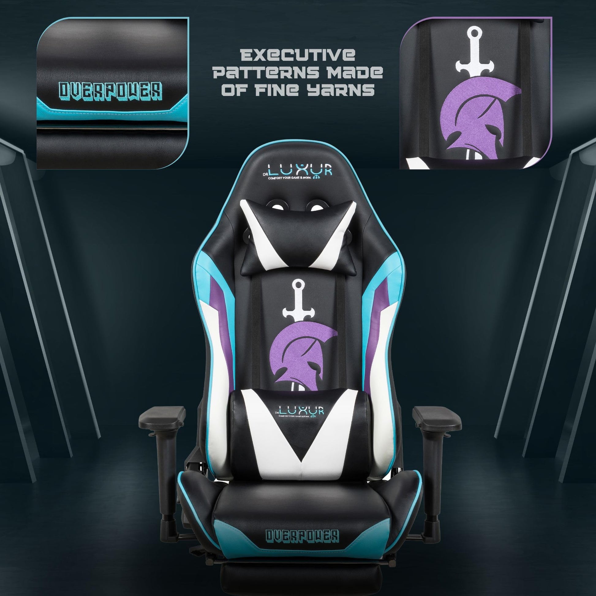 Dr Luxur Overpower: Gaming Chair Lumbar Support, Footrest, Recline Vortex
