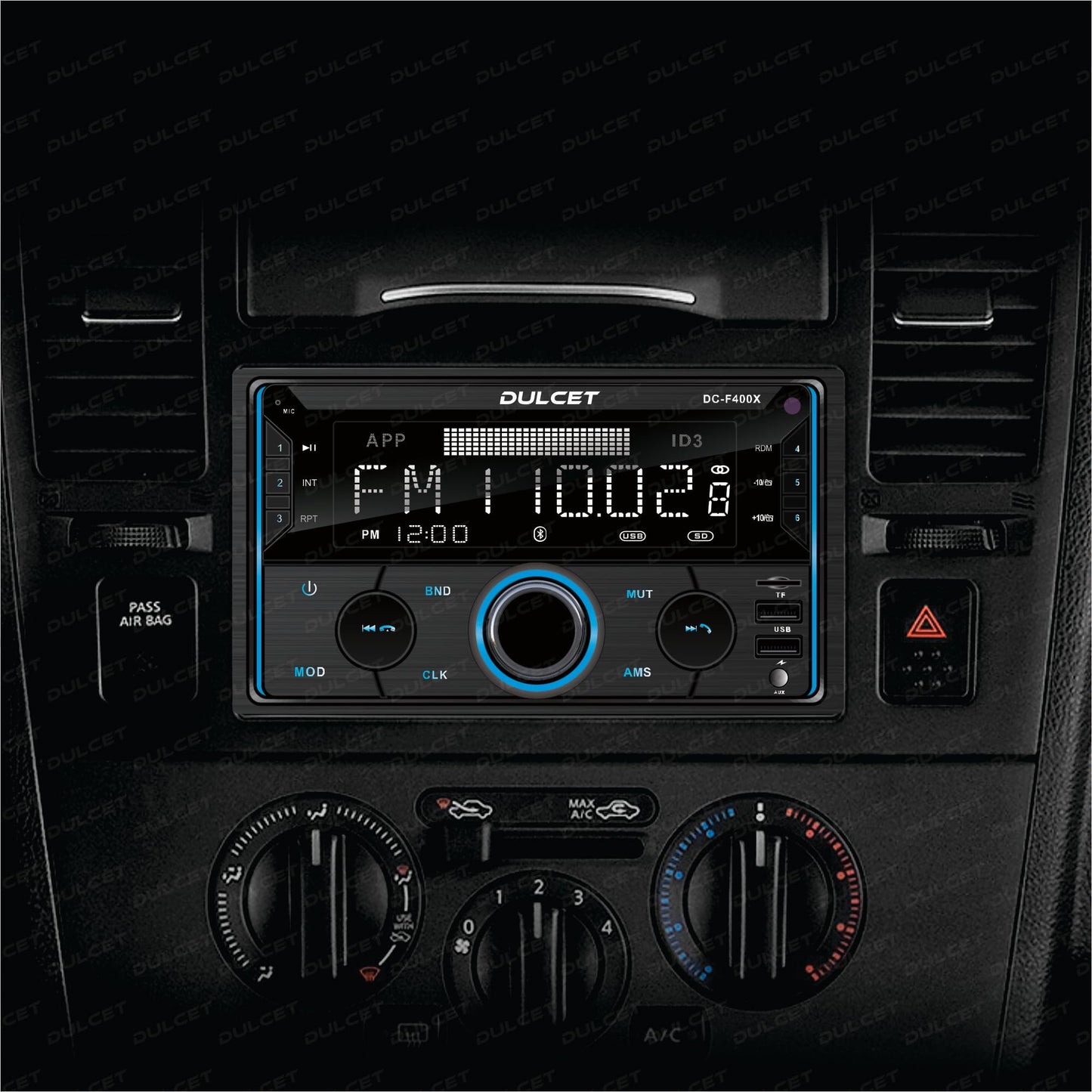 Dulcet DC-F400X: Double Din MP3 Stereo Dual USB Vortex