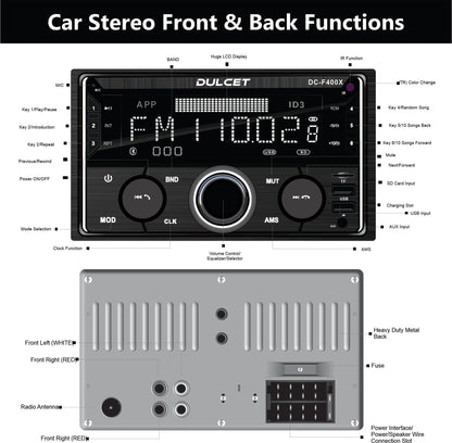 Dulcet DC-F400X: Double Din MP3 Stereo Dual USB Vortex