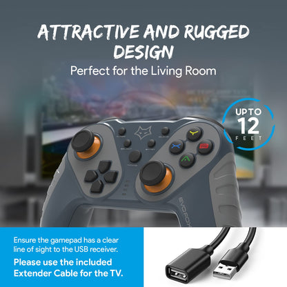 EvoFox Elite Ops: Wireless Gamepad Android/Google TV, 8+Hrs Vortex