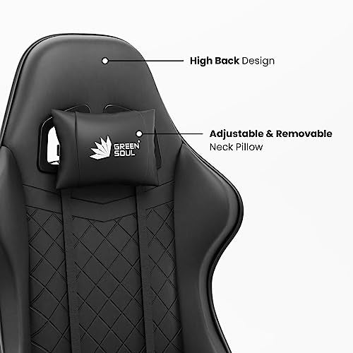 Green Soul Ghost Gaming Chair (PU Leather, 4D Armrest, Footrest) Vortex